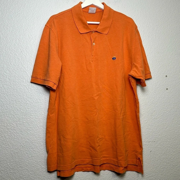 Brooks Brothers Orange Performance Polo Original Fit Cotton Size Large - Picture 1 of 7
